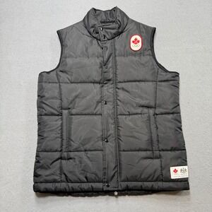 Hudson's Bay Puffer Vest Men's XL Black Team Canada Olympic Quilted Lightweight